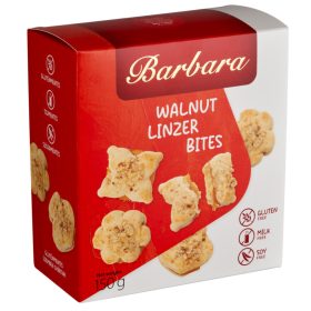   Barbara Dióval szórt, kajszibarackízzel töltött linzer omlós sütemény 150g  gluténmentes, szójamentes és tejmentes