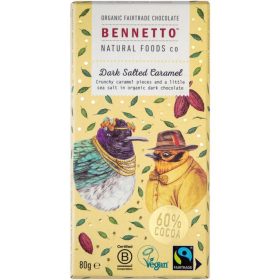 Bennetto BIO 60% Étcsokoládé Sós-karamellás 80g