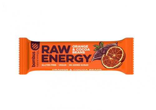 Bombus Raw Energy narancs és kakaóbab gluténmentes szelet 50g