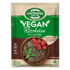   Cerbona Vegán étcsokoládés rizskása málnával glutén- és laktózmentes