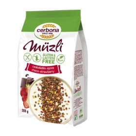   Cerbona Csokoládés-epres Müzli, Gluténmentes, Laktózmentes 200g