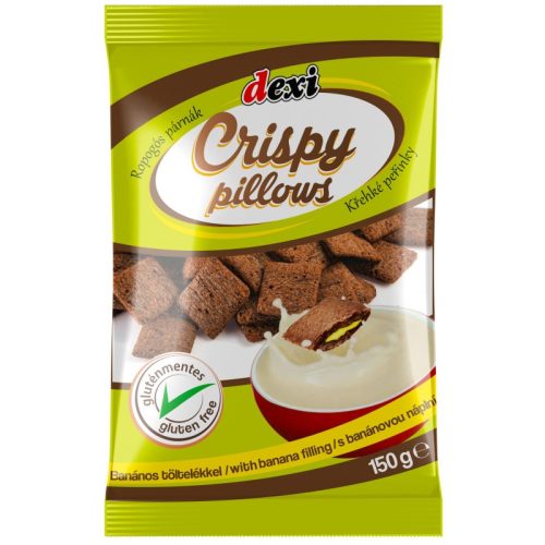 Dexi Crispy Pillows banán ízű gluténmentes párnák, 150 g