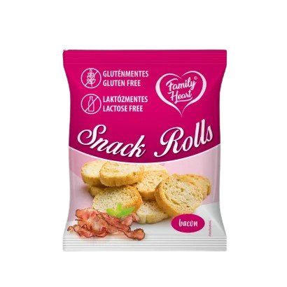 Family Heart Snack Rolls bacon ízű 40g -  gluténmentes, laktózmentes