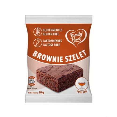 Family Heart Brownie szelet rum ízű 30gr - gluténmentes, laktózmentes