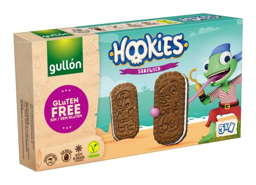 Gullon HOOKIES gluténmentes kakaós szendvicskeksz krém töltelékkel 230 gr (5 x 46 gr)