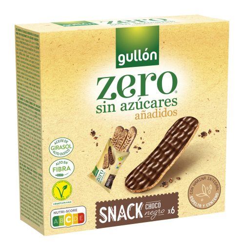 Gullon ZERO – Snack cukormentes étcsokoládés szeletek 150 gr 