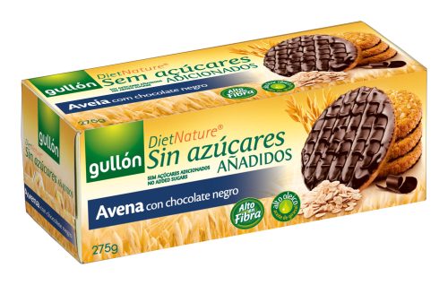 Gullon Avena étcsokoládé zabkeksz cukor hozzáadása nélkül 275g