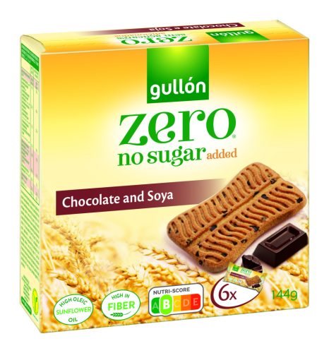 Gullon ZERO – Snack csokis keksz hozzáadott cukor nélkül 144 gr