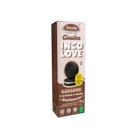   Incola Glutén-, laktóz és cukormentes kakaós szendvics keksz vaníliaízű krémmel, 125g