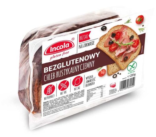 Incola Gluténmentes Rusztikus, házi barna kenyér 235g