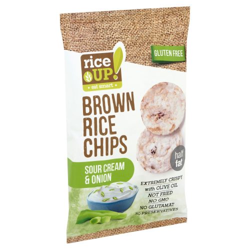 Rice Up gluténmentes barnarizs chips hagymás-tejfölös 60 gr