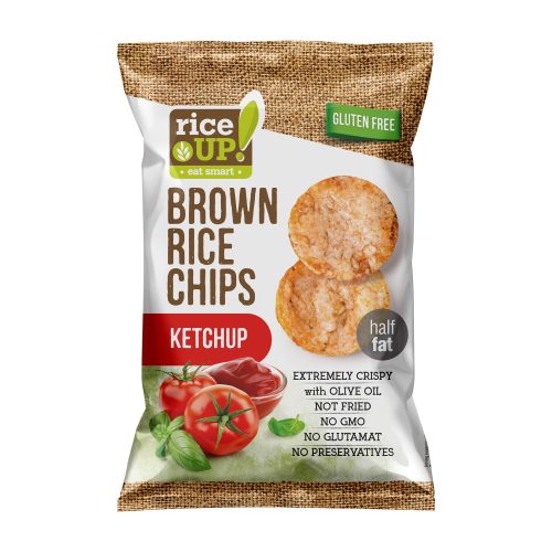 Rice Up gluténmentes barnarizs chips ketchup 60 gr